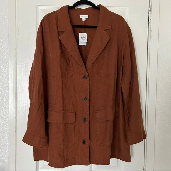 J. Jill love linen 100% linen auburn blazer shacket size XL - Picture 2 of 9